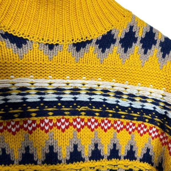 Rag & Bone Willow Fair Isle Wool Turtleneck Sweater in Yellow Size XS - Picture 15 of 16